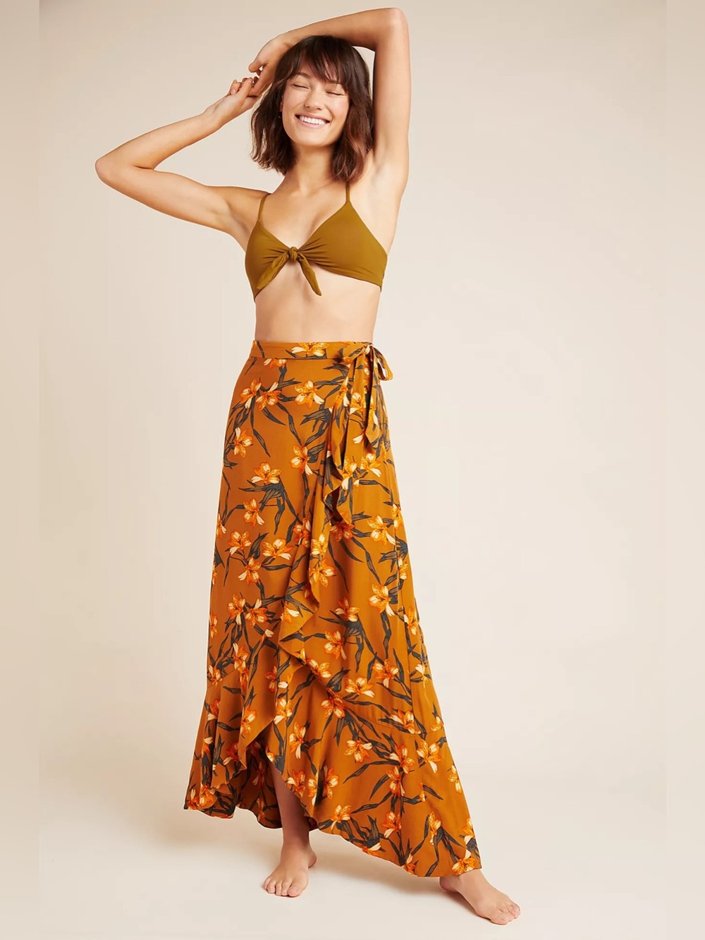 L Space Desiree Wrap Maxi Skirt, Size S